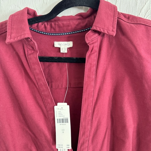 Pilcro Long-Sleeve V-Neck Seamed Mini Dress - Picture 4 of 12